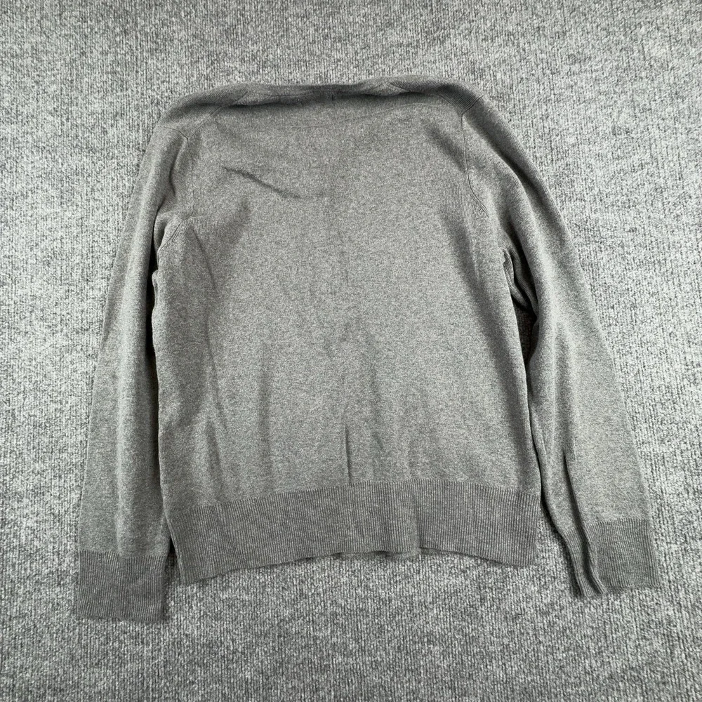 Croft & Barrow Sweater Mens Large Gray Button Cardigan Pima Cotton Knit Crewneck